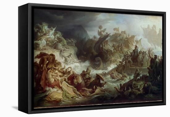 The Naval Battle of Salamis, C. 1858-Wilhelm Von Kaulbach-Framed Stretched Canvas