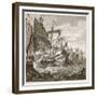 The Naval Battle Off Cape Pelorus (Litho)-English-Framed Giclee Print