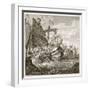 The Naval Battle Off Cape Pelorus (Litho)-English-Framed Giclee Print