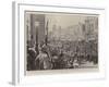 The Naval Brigade in the City, the Lord Mayor at the Mansion House Watching the Procession Pass By-Frederic De Haenen-Framed Giclee Print