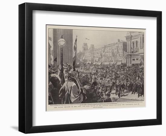 The Naval Brigade in the City, the Lord Mayor at the Mansion House Watching the Procession Pass By-Frederic De Haenen-Framed Giclee Print