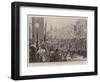 The Naval Brigade in the City, the Lord Mayor at the Mansion House Watching the Procession Pass By-Frederic De Haenen-Framed Giclee Print