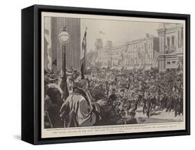 The Naval Brigade in the City, the Lord Mayor at the Mansion House Watching the Procession Pass By-Frederic De Haenen-Framed Stretched Canvas