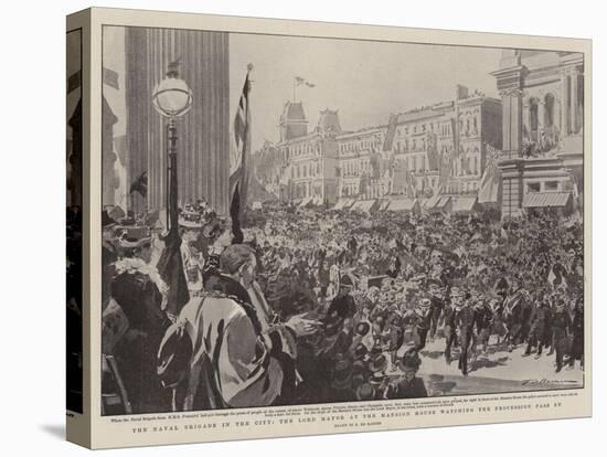 The Naval Brigade in the City, the Lord Mayor at the Mansion House Watching the Procession Pass By-Frederic De Haenen-Stretched Canvas