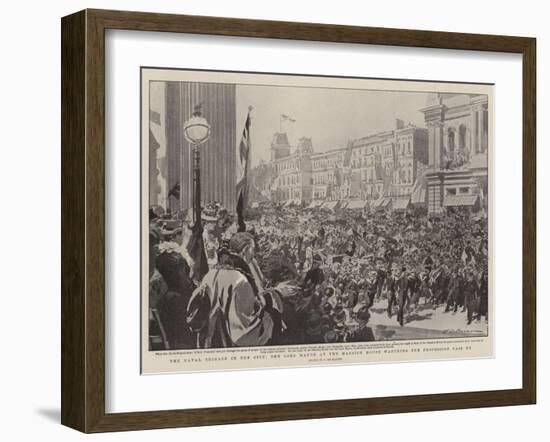 The Naval Brigade in the City, the Lord Mayor at the Mansion House Watching the Procession Pass By-Frederic De Haenen-Framed Giclee Print