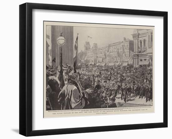 The Naval Brigade in the City, the Lord Mayor at the Mansion House Watching the Procession Pass By-Frederic De Haenen-Framed Giclee Print