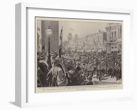 The Naval Brigade in the City, the Lord Mayor at the Mansion House Watching the Procession Pass By-Frederic De Haenen-Framed Giclee Print