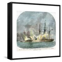The Naval Combat in Mobile Harbour, Alabama, American Civil War, 5 August 1864-EB Hough-Framed Stretched Canvas