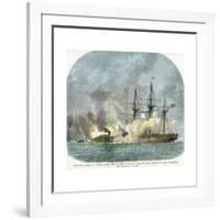 The Naval Combat in Mobile Harbour, Alabama, American Civil War, 5 August 1864-EB Hough-Framed Giclee Print