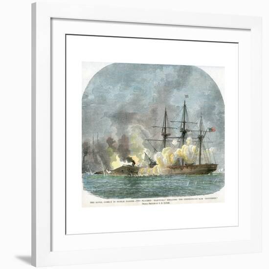 The Naval Combat in Mobile Harbour, Alabama, American Civil War, 5 August 1864-EB Hough-Framed Giclee Print