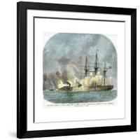 The Naval Combat in Mobile Harbour, Alabama, American Civil War, 5 August 1864-EB Hough-Framed Giclee Print