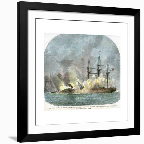 The Naval Combat in Mobile Harbour, Alabama, American Civil War, 5 August 1864-EB Hough-Framed Giclee Print