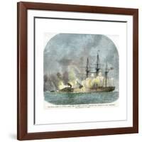 The Naval Combat in Mobile Harbour, Alabama, American Civil War, 5 August 1864-EB Hough-Framed Giclee Print