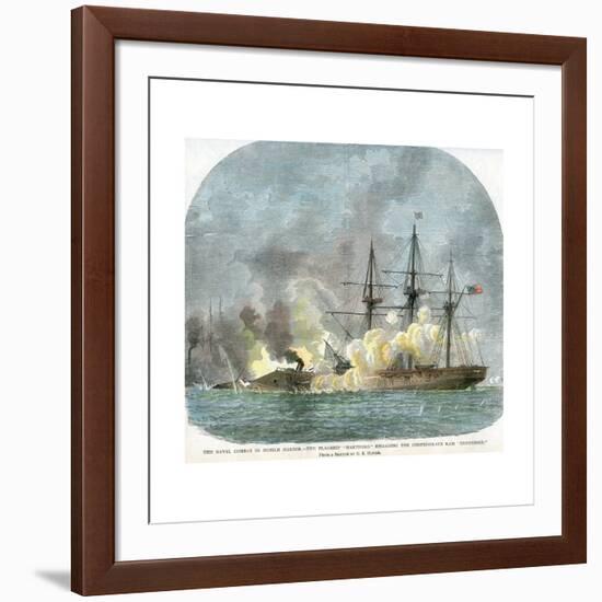 The Naval Combat in Mobile Harbour, Alabama, American Civil War, 5 August 1864-EB Hough-Framed Giclee Print