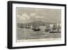 The Naval Demonstration Against Turkey, the International Squadron in the Bay at Gravosa-null-Framed Giclee Print