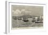 The Naval Demonstration Against Turkey, the International Squadron in the Bay at Gravosa-null-Framed Giclee Print