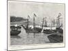 The Naval Engagement on Lake Champlain Between Gunboats of the British and American Colonial Forces-null-Mounted Art Print