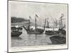 The Naval Engagement on Lake Champlain Between Gunboats of the British and American Colonial Forces-null-Mounted Art Print