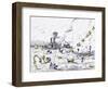 The Naval Manoeuvres Afforded Much Pleasurable Excitement to Those Concerned-Edward Tennyson Reed-Framed Giclee Print