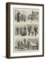 The Naval Manoeuvres, Big-Gun Target-Practice on Board a Man-Of-War-null-Framed Giclee Print