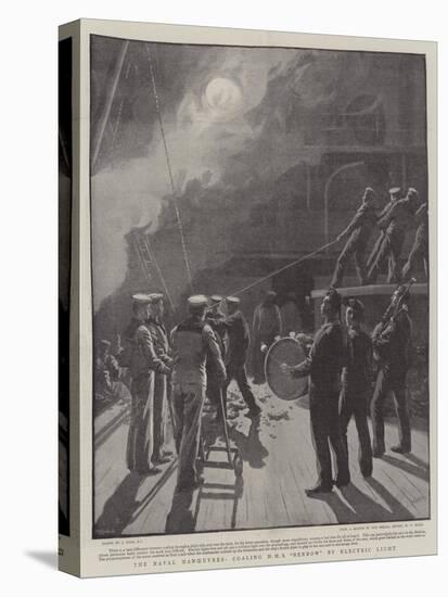 The Naval Manoeuvres, Coaling HMS Benbow by Electric Light-Joseph Nash-Stretched Canvas