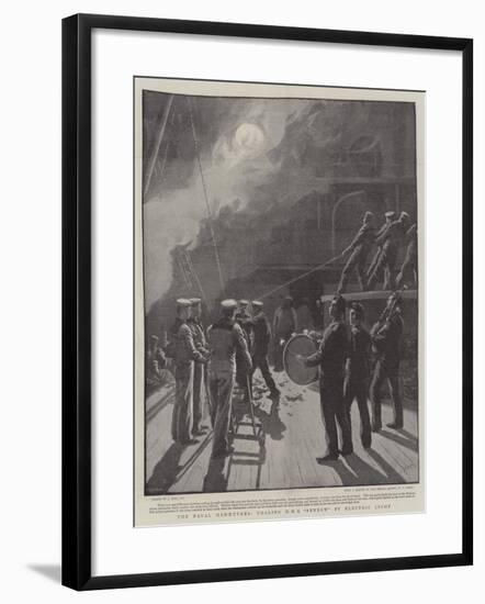 The Naval Manoeuvres, Coaling HMS Benbow by Electric Light-Joseph Nash-Framed Giclee Print