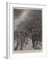 The Naval Manoeuvres, Coaling HMS Benbow by Electric Light-Joseph Nash-Framed Giclee Print