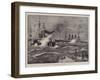 The Naval Manoeuvres, H M S Benbow in a Heavy Sea-William T. Maud-Framed Giclee Print