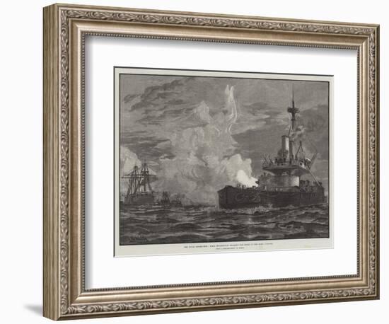 The Naval Manoeuvres, HMS Devastation Engaging the Enemy in the Irish Channel-null-Framed Giclee Print