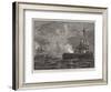 The Naval Manoeuvres, HMS Devastation Engaging the Enemy in the Irish Channel-null-Framed Giclee Print