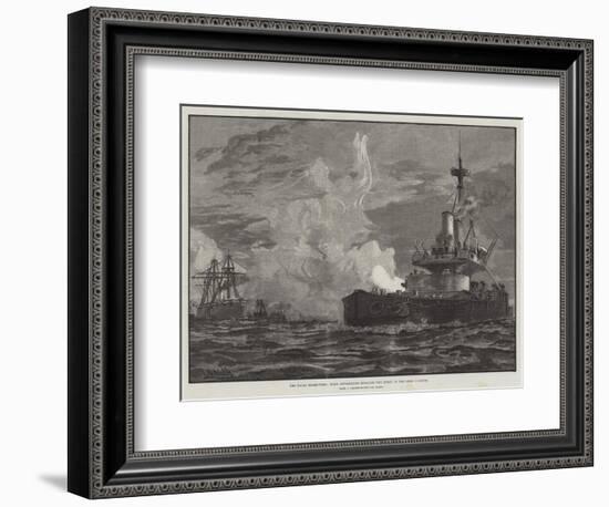 The Naval Manoeuvres, HMS Devastation Engaging the Enemy in the Irish Channel-null-Framed Giclee Print