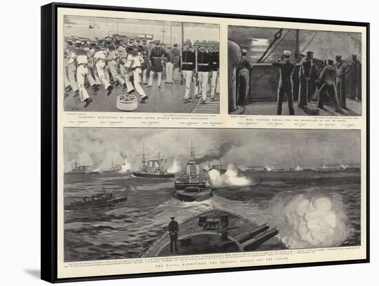 The Naval Manoeuvres, the Decisive Battle Off the Lizard-Joseph Nash-Framed Stretched Canvas