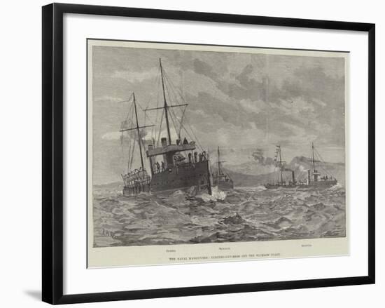 The Naval Manoeuvres, Torpedo-Catchers Off the Wicklow Coast-null-Framed Giclee Print