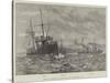 The Naval Manoeuvres, Torpedo-Catchers Off the Wicklow Coast-null-Stretched Canvas