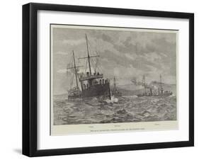 The Naval Manoeuvres, Torpedo-Catchers Off the Wicklow Coast-null-Framed Giclee Print