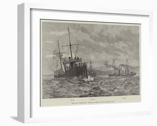 The Naval Manoeuvres, Torpedo-Catchers Off the Wicklow Coast-null-Framed Giclee Print