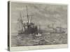 The Naval Manoeuvres, Torpedo-Catchers Off the Wicklow Coast-null-Stretched Canvas