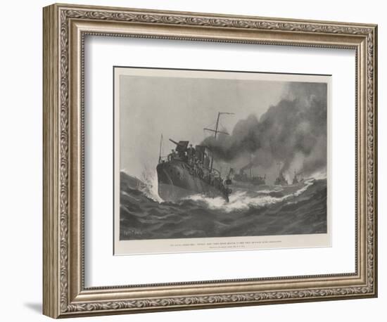 The Naval Manoeuvres, Torpedo Craft Going Down Channel to Join their Squadron after Mobilisation-Fred T. Jane-Framed Giclee Print