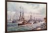 The Naval Review at Spithead-English School-Framed Giclee Print