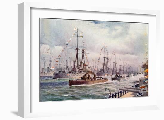 The Naval Review at Spithead-English School-Framed Giclee Print