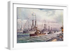 The Naval Review at Spithead-English School-Framed Giclee Print