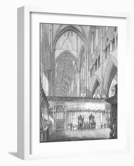 'The Nave, Westminster Abbey, looking West from St. Edward's Chapel', 1845-John Jackson-Framed Giclee Print