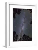 The Navigation Lights of a Commercial Airliner Cut through the Milkyway-Jon Hicks-Framed Photographic Print