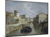 The Naviglio Canal Near the Church of San Marco, 1830-Angelo Inganni-Mounted Giclee Print