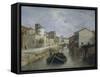 The Naviglio Canal Near the Church of San Marco, 1830-Angelo Inganni-Framed Stretched Canvas