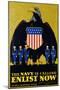 The Navy Is Calling - Enlist Now Poster-L.n. Britton-Mounted Giclee Print