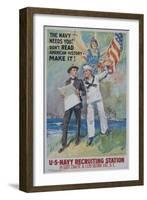 The Navy Needs You! Recruiting Poster-null-Framed Giclee Print