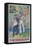 The Navy Needs You! Recruiting Poster-null-Framed Stretched Canvas
