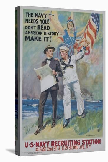 The Navy Needs You! Recruiting Poster-null-Stretched Canvas