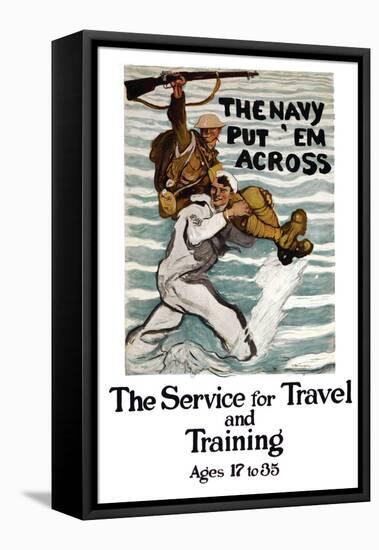 The Navy Put 'Em Across, c.1918-Henry Reuterdahl-Framed Stretched Canvas